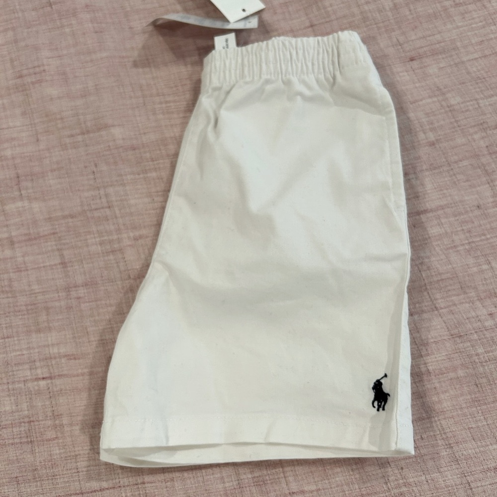 NWT! Ralph Lauren Baby White Shorts with Logo - Picture 2 of 5